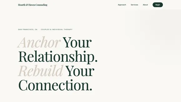 Hearth Counseling template preview